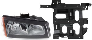 Headlight Assembly Kit for 2003-2007 Chevrolet Silverado, Right (Passenger) Side, 2-Piece Halogen Light with Headlight Bracket, Replacement