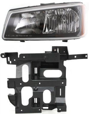 Headlight Assembly for 2003-2007 Chevrolet Silverado, Left (Driver), Halogen, 2-Piece Kit with Headlight Bracket, Replacement