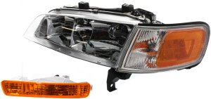 Headlight Assembly for 1994-1995 Honda Accord, Left (Driver) Side, Halogen, 2-Piece Kit with Turn Signal Light, Replacement