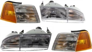 Corner Light Kit for Ford Thunderbird 1994-1995, Right (Passenger) & Left (Driver), 4-Piece Set with Headlight Replacement