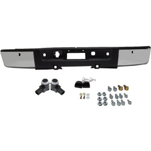Step Bumper Face Bar for Chevrolet Silverado 1500 2007-2012, GMC Sierra 1500 2007-2011, Set of 3, Includes Parking Assist Sensor, Replacement Kit