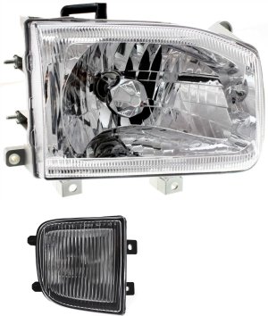 Fog Light Assembly for Nissan Pathfinder 1999-2004, Right (Passenger), 2-Piece Kit, Halogen, includes Headlight, Replacement