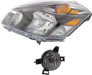 Headlight Assembly for 2004-2006 Nissan Quest, Left (Driver) Side, Halogen, 2-Piece Kit with Fog Light, Replacement