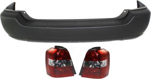 Tail Light for Toyota Highlander 2004-2007 Right (Passenger) and Left (Driver) 3-Piece Kit, with Bumper Cover Replacement