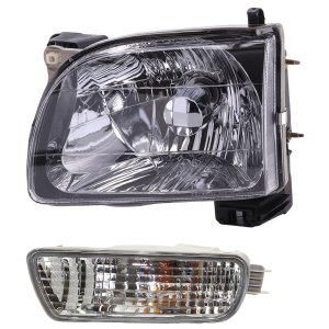 Headlight Assembly Kit for Toyota Tacoma 2001-2004, Left (Driver) Side, Halogen, 2-Piece Kit with Turn Signal Light, Replacement