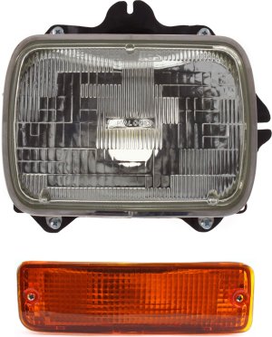 Headlight Assembly Kit for Toyota Pickup (1989-1995) and 4Runner (1990-1991), Right (Passenger) Side, Halogen, 2-Piece Kit with Turn Signal Light, Replacement