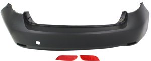 Rear Bumper Cover 3-Piece Kit for 2008-2011 Subaru Impreza Wagon, with Bumper Reflector, for Canada without Sport Package/USA Built, Replacement