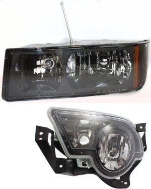 Headlight with Bulb for Chevrolet Avalanche 1500 2002-2006, Left (Driver), 2-Piece Kit, with Fog Light, Replacement