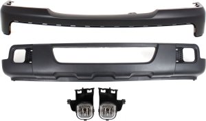 Front Bumper Cover 4-Piece Kit for 2006-2007 Ford Ranger with Valance and Fog Lights, Excluding STX Model, Replacement