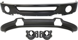 Front Bumper for Ford F-150 2007-2008, Paint to Match, 4-Piece Kit with Fog Light Brackets and Valance, Replacement