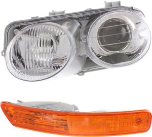Headlight for 1998-2001 Integra, Left (Driver) Side, Halogen Lens and Housing, 2-Piece Kit with Turn Signal Light, Replacement
