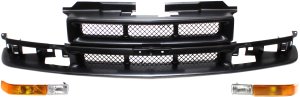 3-Piece Grille Kit with Turn Signal Lights for Chevrolet Blazer 1998-2005 and S10 1998-2004, Replacement