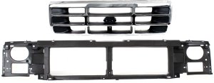 Grille Replacement Kit with Header Panel for Ford Bronco (1992-1996) and F-Series (1992-1997), 2-Piece Kit