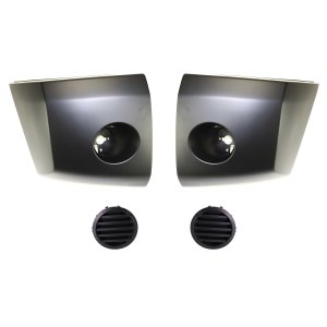 Front Bumper End Right (Passenger) and Left (Driver) for 2004-2007 Nissan Titan, Set of 4, Primed (Ready to Paint), with Fog Light Covers, Replacement Kit