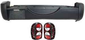 Tail Light Kit for 2005-2007 Jeep Liberty, Right (Passenger) and Left (Driver), 3-Piece Set with Bumper Cover Replacement 