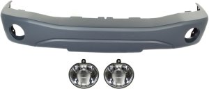 Front Bumper Cover for Dodge Durango 2004-2006, 3-Piece Kit with Fog Lights, Complete Replacement Package