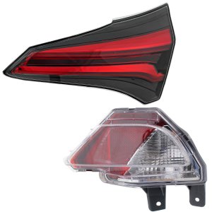 Back Up Light Assembly for Toyota RAV4 2016-2018, Right (Passenger), Halogen, 2-Piece Kit, w/ Tail Light, Replacement