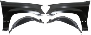 Front Fender Right (Passenger) and Left (Driver) for 2004 Jeep Grand Cherokee, 4-Piece Kit with Fender Liners Replacement