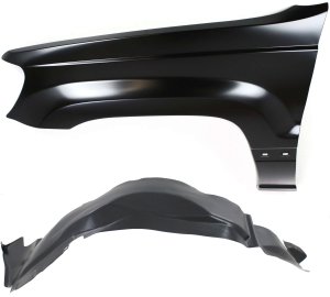 Front Fender Left (Driver) with Fender Liner for 2004 Jeep Grand Cherokee, 2-Piece Kit, Replacement