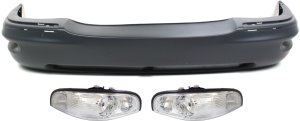Headlight Assembly for Buick Park Avenue 1997-2005, Right (Passenger) and Left (Driver), Halogen, 3-Piece kit with Bumper Cover, Replacement