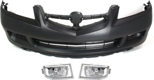 Front Bumper Cover for Acura MDX 2004-2006, 3-Piece Kit with Fog Lights, Auto Replacement Part