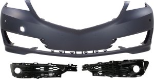 Front Bumper Cover for Acura TLX 2015-2017, Primed (Ready to Paint), 3-Piece Kit with Fog Light Trims, Replacement