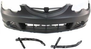 Front Bumper Cover for Acura RSX 2002-2004, 3-Piece Kit with Bumper Brackets, Replacement