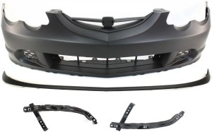 Front Bumper Cover for Acura RSX 2002-2004, 4-Piece Kit with Lower Panel and Bumper Brackets, Replacement