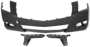 Front Bumper Cover for 2008-2014 Cadillac CTS, 3-Piece Kit with Bumper Brackets, Replacement