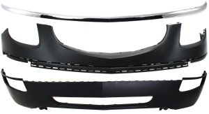 Front Bumper Cover for Buick Enclave 2008-2012, Upper and Lower, 3-Piece Kit, with Bumper Trim Replacement
