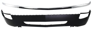 Front Bumper Cover for Buick Enclave 2008-2012, 2-Piece Kit with Bumper Trim, Replacement