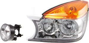 Headlight Assembly for Buick Rendezvous 2002-2003, Left (Driver) Halogen, 2-Piece Kit, with Fog Light, Replacement