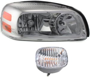 Headlight Assembly for BUICK MONTANA/UPLANDER 2005-2009, Right (Passenger), Halogen, 2-Piece kit, with Turn Signal Light, Replacement