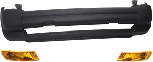 Front Bumper Cover Kit for 2005-2007 Jeep Liberty, 3-Piece with Turn Signal Lights, Replacement
