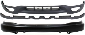 Front Bumper with Valance for Ford Expedition 1999-2002 and F-Series 1999-2003, Painted Black, 2-Piece Kit Replacement