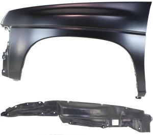 Front Fender Left (Driver) for Nissan Pathfinder 1987-1995, Pickup 1995-1997 with Fender Liner, 2-Piece Kit, Replacement