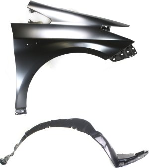 Front Fender Right (Passenger) 2-Piece Kit with Fender Liner for Toyota Prius 2010-2012 Replacement