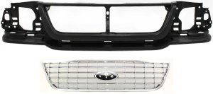 Header Panel with Grille for Ford Explorer 2002-2005, 2-Piece Kit, Replacement