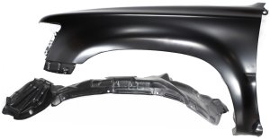 Front Fender for Toyota Pickup 1989-1995, Left (Driver), Primed (Ready to Paint), 2-Piece Kit with Fender Liner, Replacement