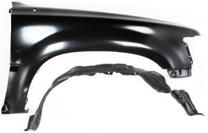 Front Fender Right (Passenger) for 1989-1995 Toyota Pickup, Primed (Ready to Paint) with Fender Liner, 2-Piece Kit, Replacement