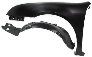 Front Fender and Fender Liner Kit for 2006-2009 Ford Fusion/Milan, Left (Driver) Side, 2-Piece Replacement