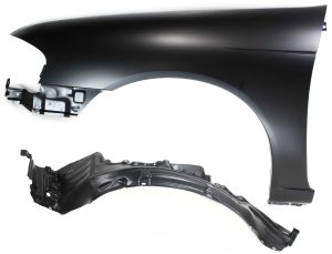 Front Fender Set for 2000-2006 Nissan Sentra, Set of 2, Left (Driver) with Fender Liner, Replacement
