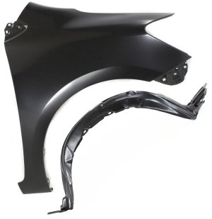 Front Fender Right (Passenger) for 2007-2012 Toyota Yaris, Primed (Ready to Paint), 2-Piece Kit with Fender Liner, Replacement
