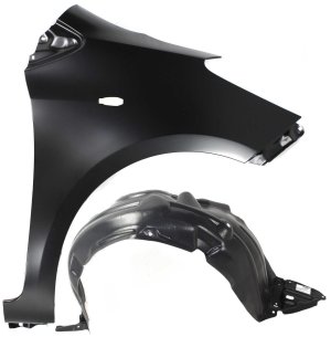 Front Fender Right (Passenger) for 2007-2011 Toyota Yaris, 2-Piece Kit with Fender Liner Replacement