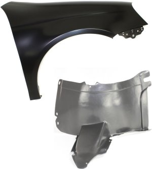 Front Fender Set for 2005-2010 Volkswagen Jetta, Set of 2, Right (Passenger) Side, Includes Front Section Fender Liner, Replacement