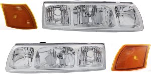 Headlight Kit for 2005 Saturn Vue with Right (Passenger) and Left (Driver), Including Bulbs and Side Markers, 4-Piece Set, Replacement