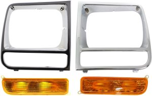 Auto Body Repair Kit for Jeep Cherokee 1997-2001, Set of 4, Right (Passenger) and Left (Driver) with Headlight Door and Turn Signal Light Replacement