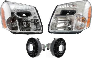 Headlight Kit for Chevrolet Equinox 2005-2006 Right (Passenger) & Left (Driver) with Bulbs, 4-Piece Set, with Fog Lights, Replacement