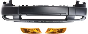 Front Bumper Cover for Jeep Liberty 2005-2007, 3-Piece Kit with Turn Signal Lights Replacement