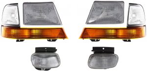 Fog Light Assembly Kit for Ford Ranger 1998-2000, 6-Piece Kit Includes Right (Passenger) and Left (Driver) Halogen Headlight, Corner Light Replacement